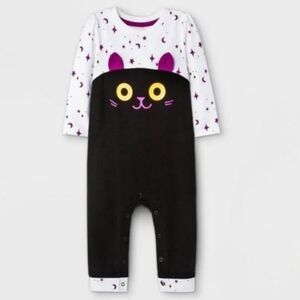 NWT Baby Cat & Jack Black Kitty Halloween Onsie Outfit Frills Cute Infant New